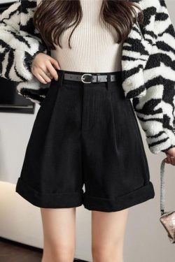 Dark Academia High Waist Shorts