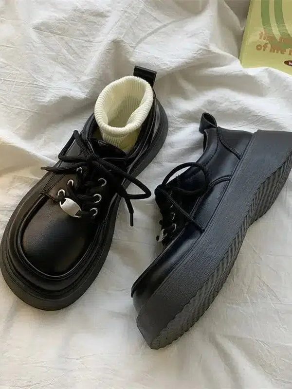 Dark Academia Lace Up Mary Jane Shoes