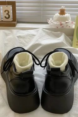 Dark Academia Lace Up Mary Jane Shoes