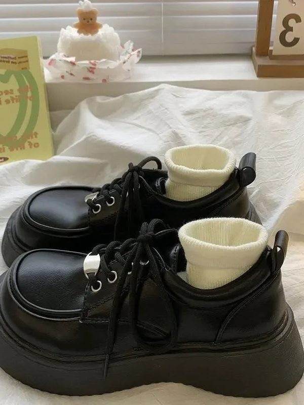 Dark Academia Lace Up Mary Jane Shoes