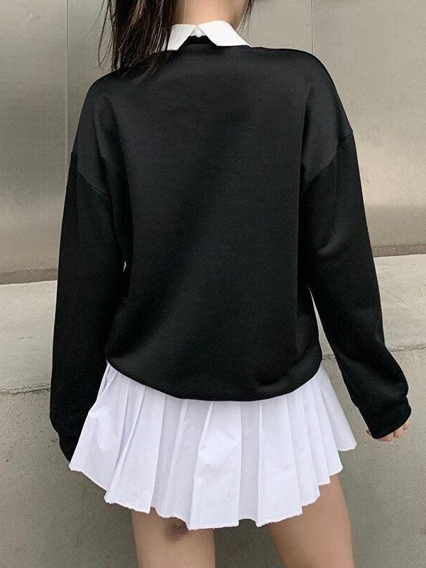 Dark Academia Letter Print Sweatshirt