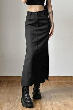Dark Academia Maxi Skirt