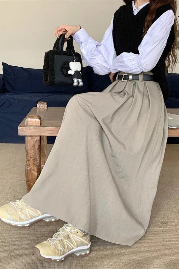 Dark Academia Midi Skirt