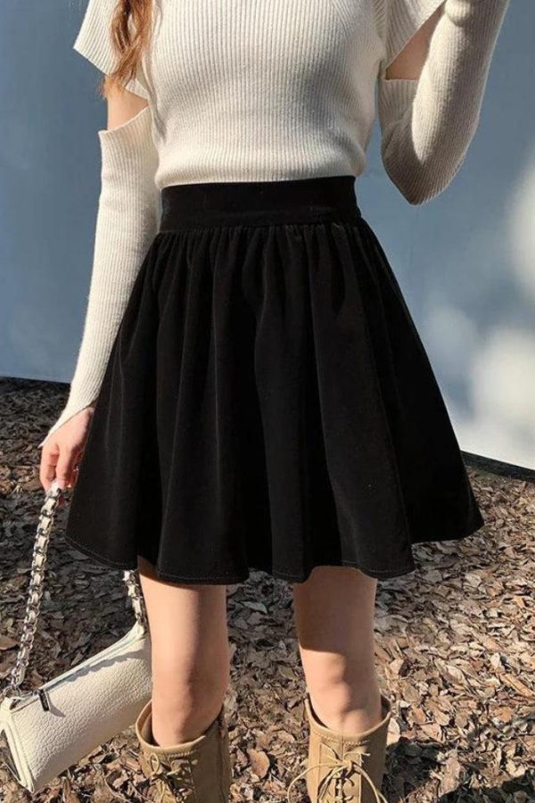 Dark Academia Velvet Mini Skirt