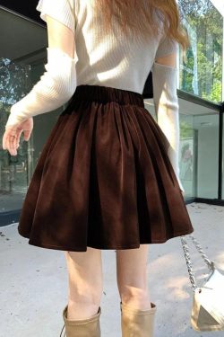 Dark Academia Velvet Mini Skirt