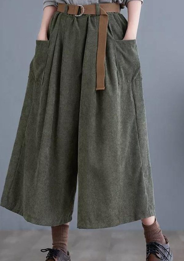 Dark Academia Wide Leg Corduroy Pants