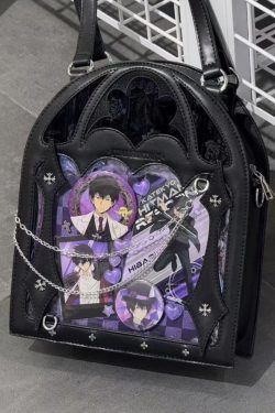 Dark Halloween Lolita Ita Bag – Gothic Transparent Crossbody Shoulder Purse Small Capacity Kawaii Bag