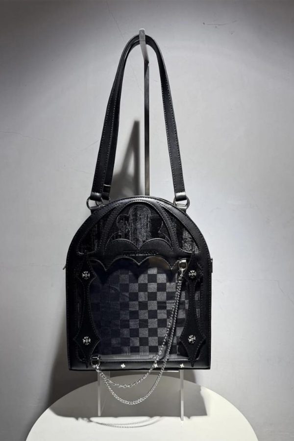 Dark Halloween Lolita Ita Bag – Gothic Transparent Crossbody Shoulder Purse Small Capacity Kawaii Bag