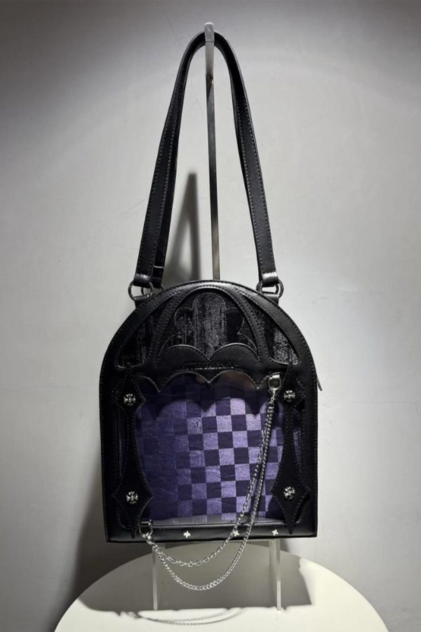 Dark Halloween Lolita Ita Bag – Gothic Transparent Crossbody Shoulder Purse Small Capacity Kawaii Bag