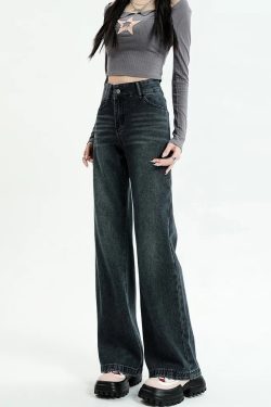 Dark Wash Straight Leg Denim Jeans