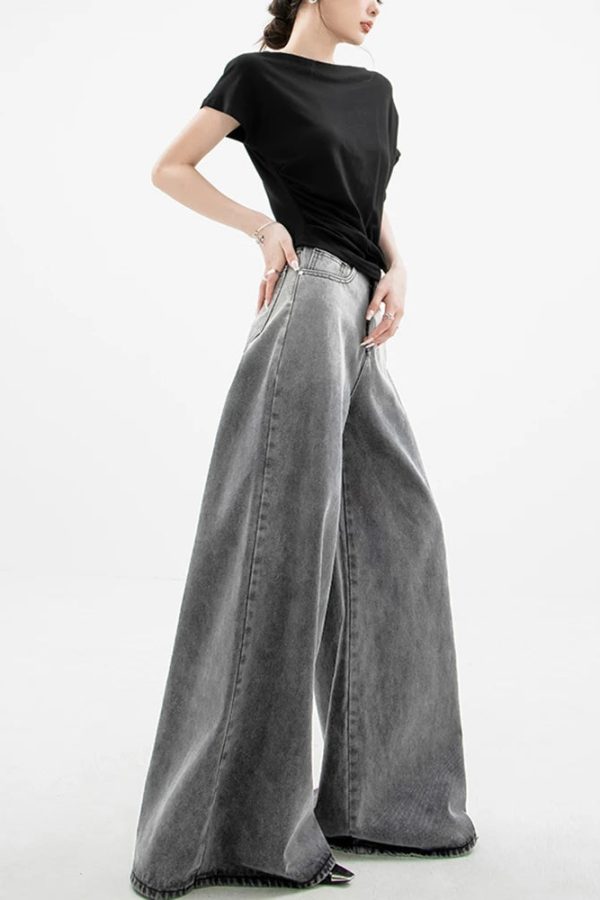 Dark Wash Super Wide Leg Jeans