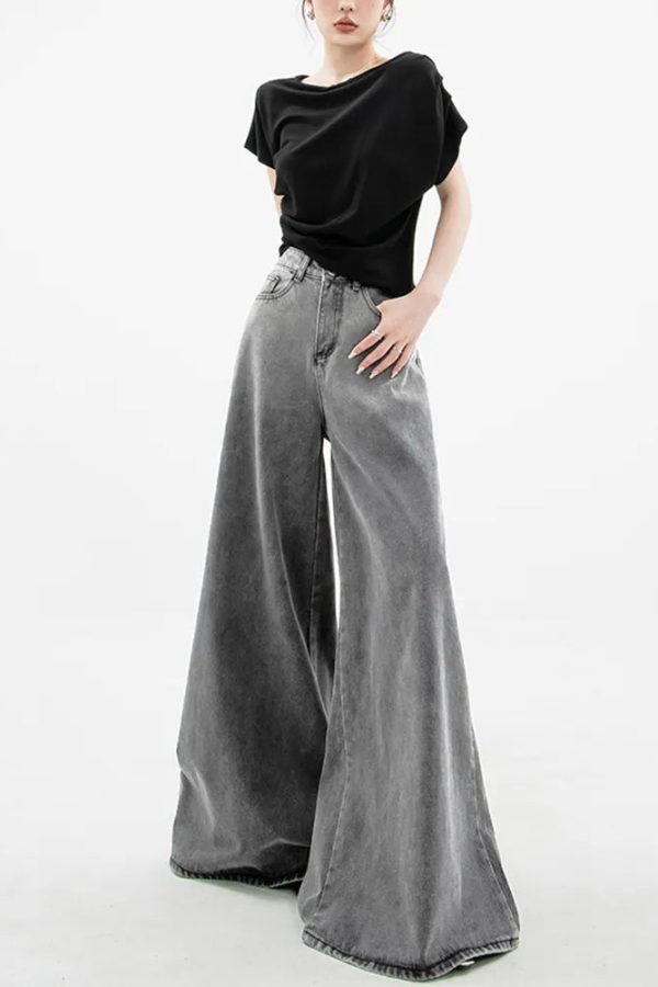 Dark Wash Super Wide Leg Jeans