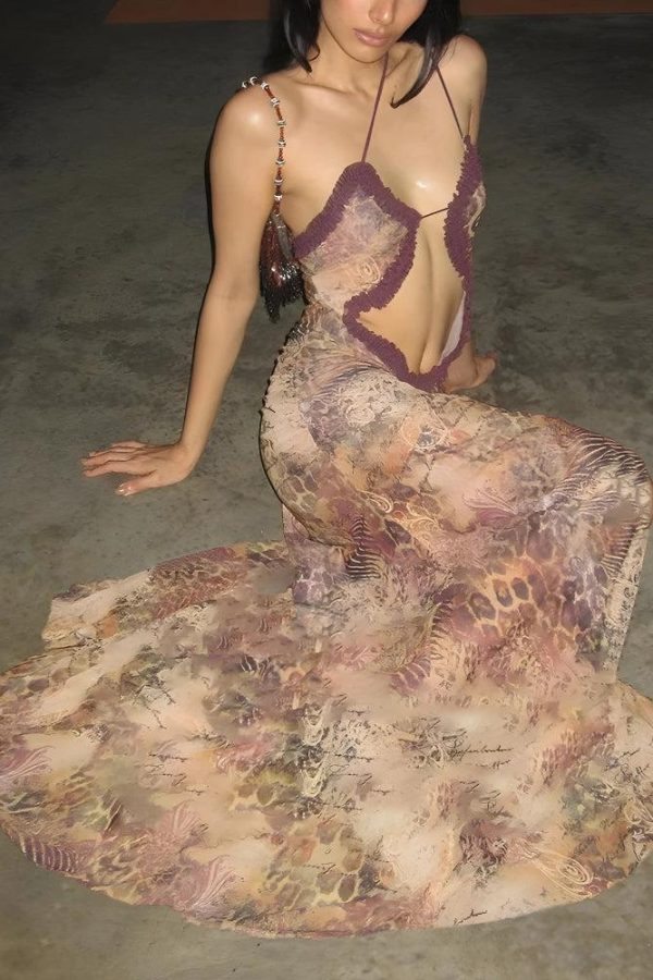 Deep Plunge Slit Maxi Dress