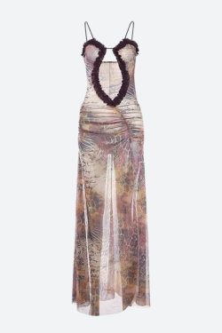 Deep Plunge Slit Maxi Dress