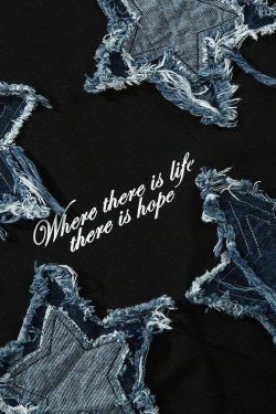 Denim Star Patchwork Tee