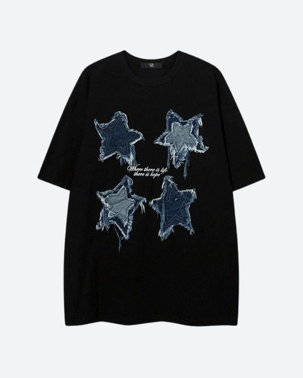 Denim Star Patchwork Tee