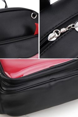 Devil Horns Ita Backpack – Gothic Halloween Badge Display Clear Pocket Punk Crossbody Daypack Women