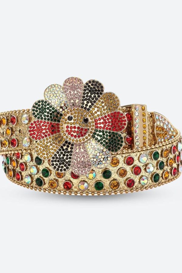 Disco Cowgirl Flower Buckle Belt