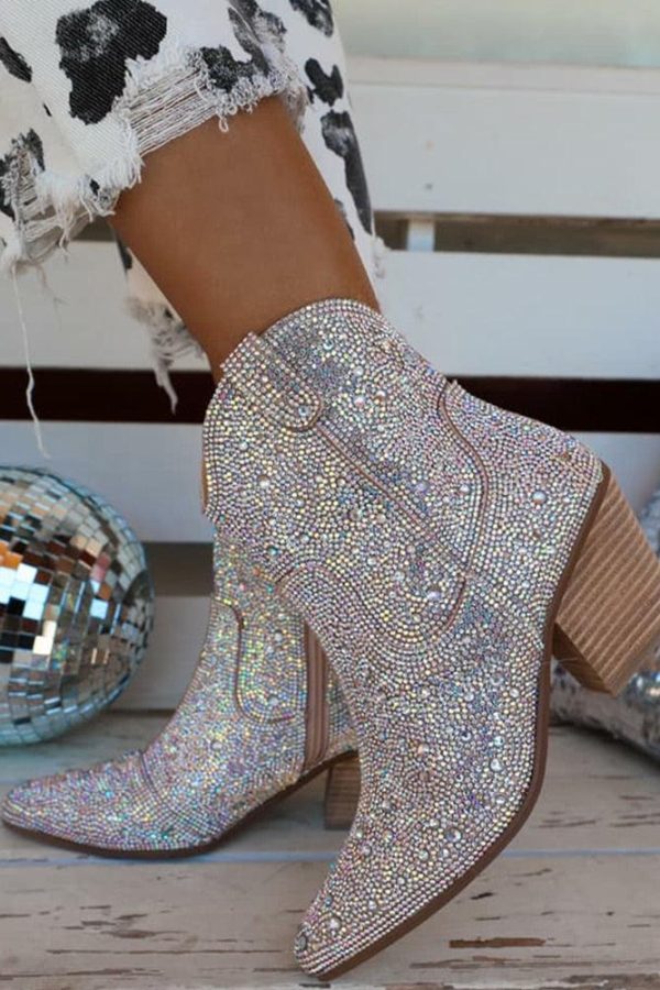 Disco Cowgirl Rhinestone Western Boots
