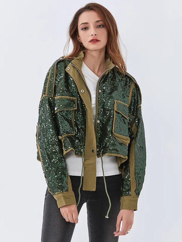 Disco Cowgirl Sequined Zip-Up Jacket