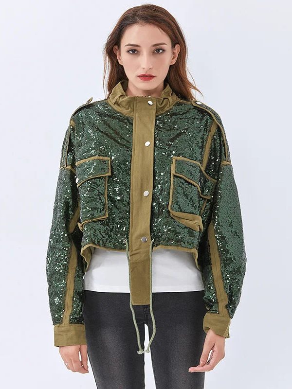 Disco Cowgirl Sequined Zip-Up Jacket