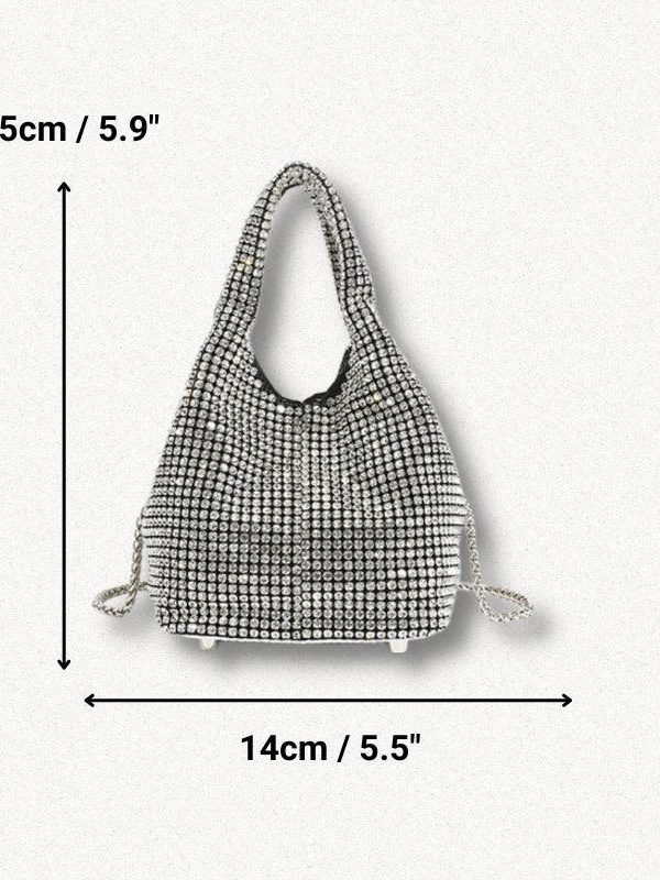 Disco Cowgirl Silver Rhinestone Handbag