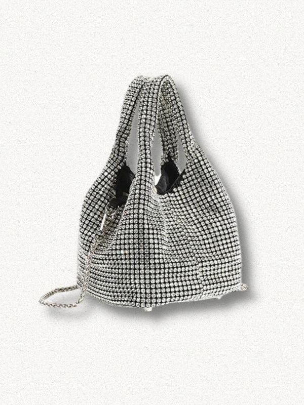 Disco Cowgirl Silver Rhinestone Handbag