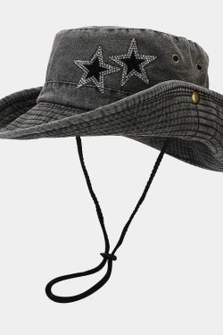 Disco Cowgirl Star Printed Denim Hat