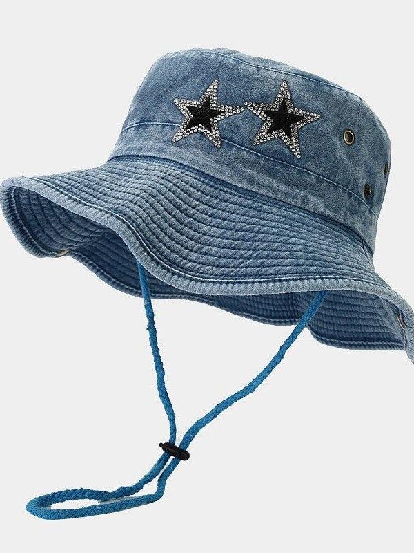 Disco Cowgirl Star Printed Denim Hat