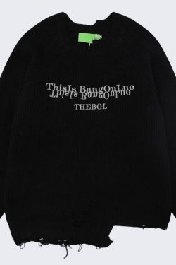 Distressed Knit Sweater