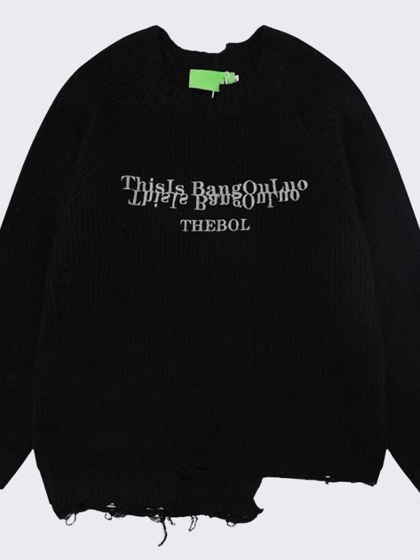 Distressed Knit Sweater
