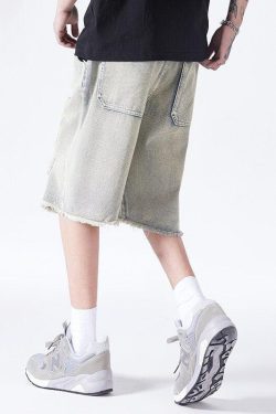 Distressed Light Wash Denim Shorts