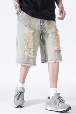 Distressed Light Wash Denim Shorts