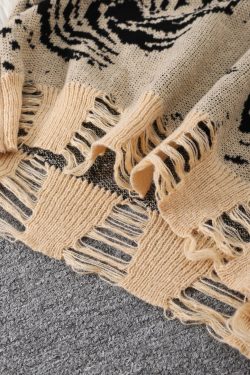 Distressed Pullover Sweater