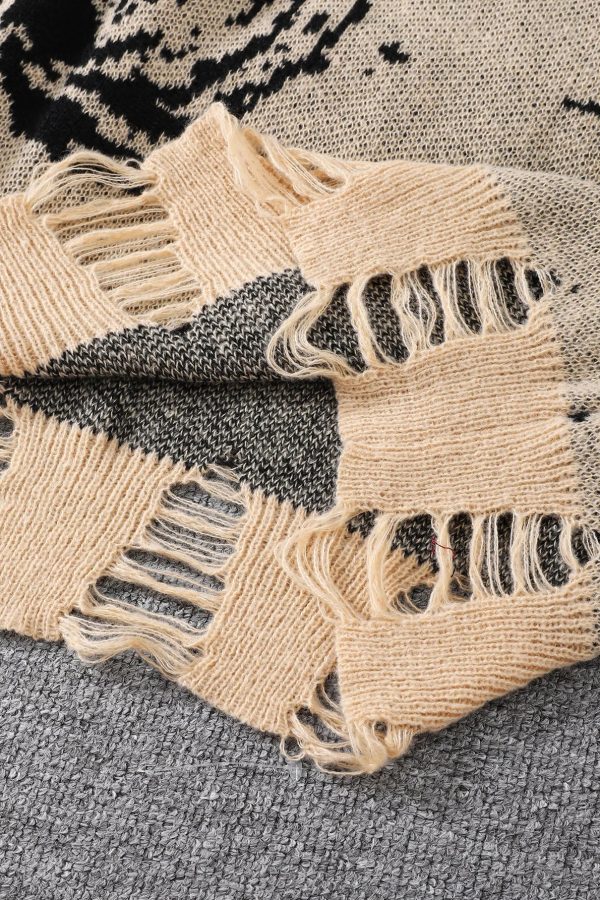 Distressed Pullover Sweater