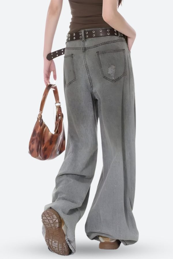 Distressed Wide Leg Jeans