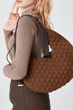 DIY Chocolate Tasseled Solid Durable Cotton Shoulder Bags