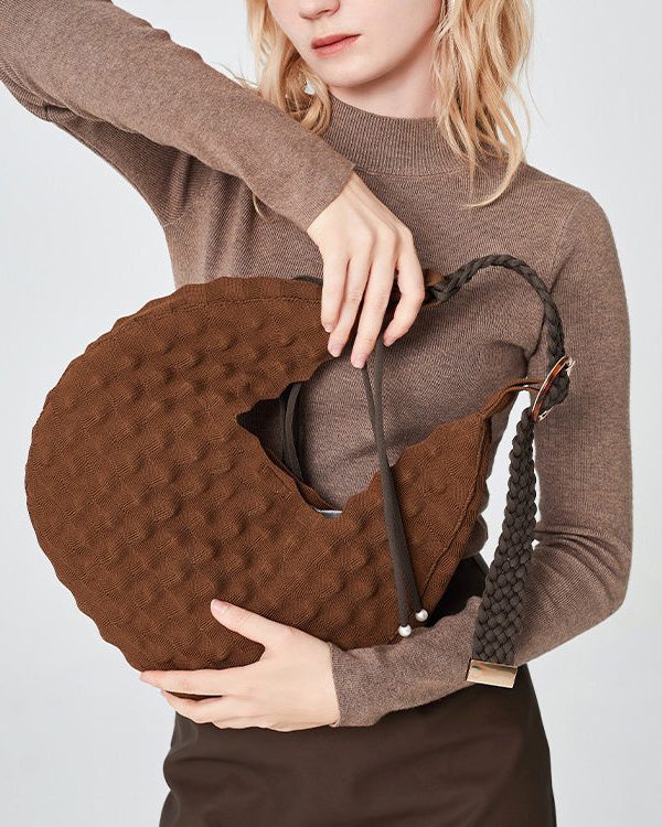 DIY Chocolate Tasseled Solid Durable Cotton Shoulder Bags