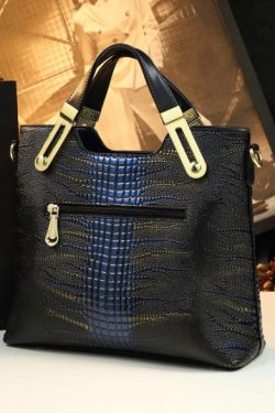 DIY Gradient Color Large Capacity Faux Leather Tote Handbag