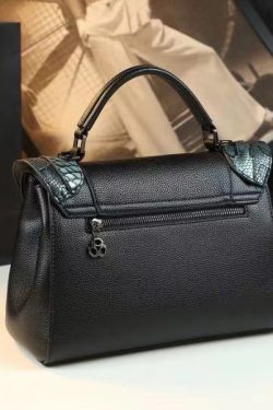 DIY Green Serpentine Large Capacity Faux Leather Tote Handbag