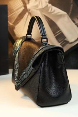 DIY Green Serpentine Large Capacity Faux Leather Tote Handbag