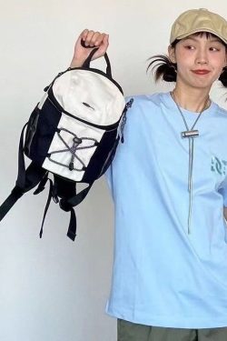 DIY Khaki Patchwork Durable Backpack Bag