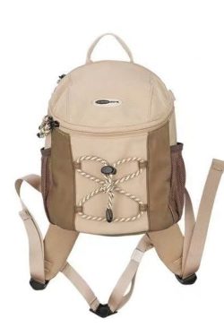 DIY Khaki Patchwork Durable Backpack Bag