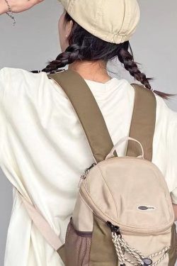 DIY Khaki Patchwork Durable Backpack Bag