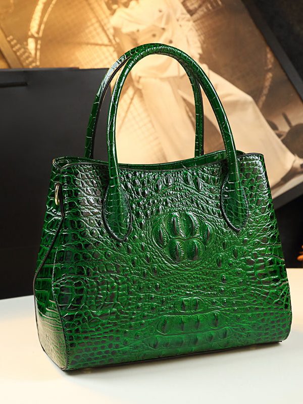 DIY Orange Large Capacity Solid Durable Women Handbags