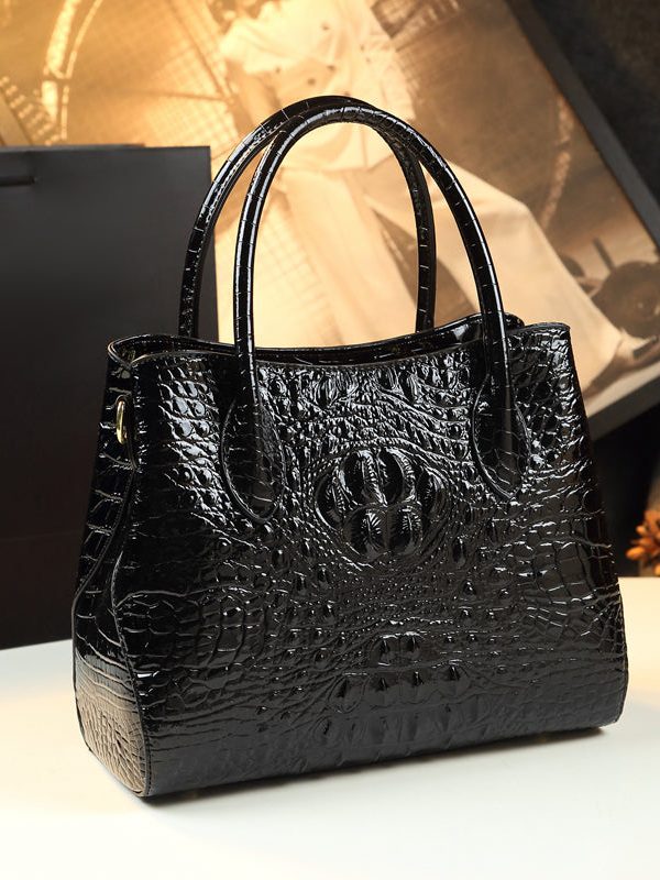 DIY Orange Large Capacity Solid Durable Women Handbags