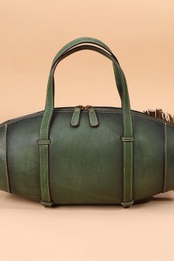 DIY Orange Solid Calf Leather Tote Handbag Messenger Bag