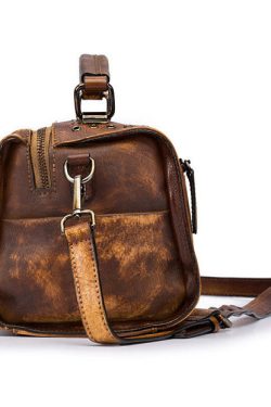 DIY retro Yellow Rub color Paitings Calf Leather Messenger Bag