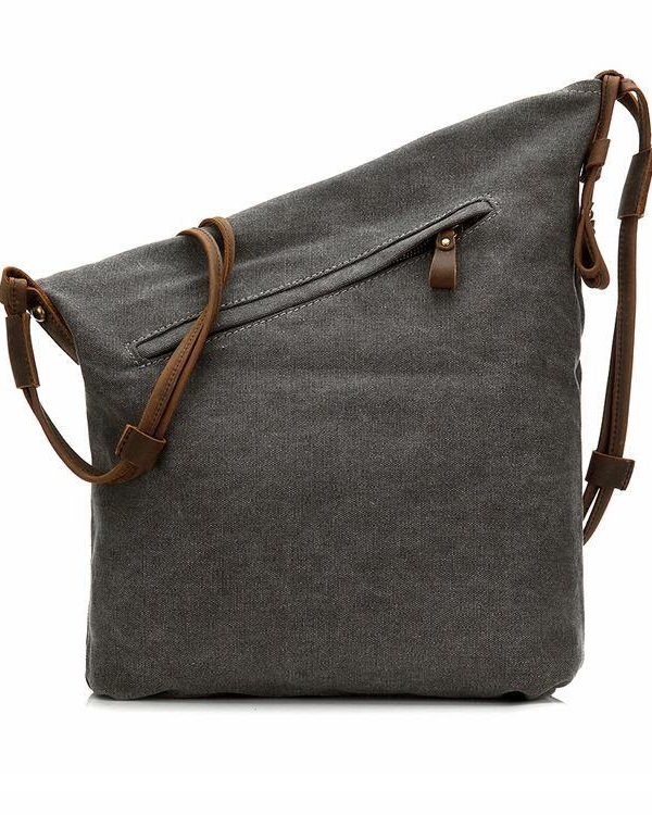 DIY Vintage Women dark gray Crossbody Bag