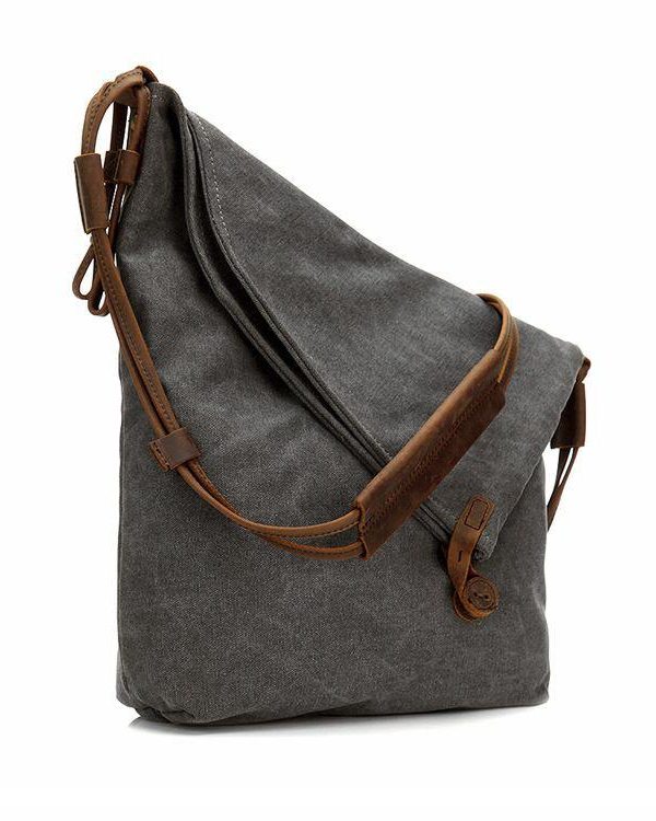 DIY Vintage Women dark gray Crossbody Bag